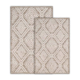 Ceton Diamond Trellis Textured Machine Washable Bath Rugs, Set of 2 - Bath Rugs by Superior Brand