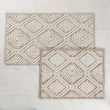 Ceton Diamond Trellis Textured Machine Washable Bath Rugs, Set of 2 - Bath Rugs by Superior Brand