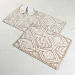Ceton Diamond Trellis Textured Machine Washable Bath Rugs, Set of 2 - Bath Rugs by Superior Brand