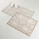 Ceton Diamond Trellis Textured Machine Washable Bath Rugs, Set of 2 - Bath Rugs by Superior Brand