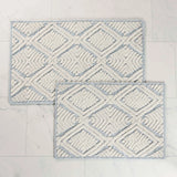 Ceton Diamond Trellis Textured Machine Washable Bath Rugs, Set of 2 - Bath Rugs by Superior Brand