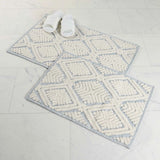 Ceton Diamond Trellis Textured Machine Washable Bath Rugs, Set of 2 - Bath Rugs by Superior Brand