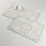Ceton Diamond Trellis Textured Machine Washable Bath Rugs, Set of 2