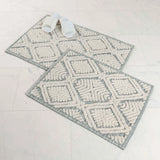 Ceton Diamond Trellis Textured Machine Washable Bath Rugs, Set of 2 - Bath Rugs by Superior Brand