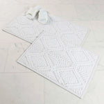 Ceton Diamond Trellis Textured Machine Washable Bath Rugs, Set of 2 - Bath Rugs by Superior Brand