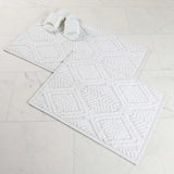 Ceton Diamond Trellis Textured Machine Washable Bath Rugs, Set of 2