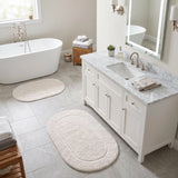 Superior Cotton Non Slip Oval 2 Piece Bath Rug Set