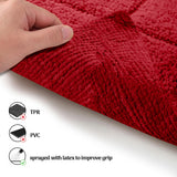 Checkered Cotton Washable Non-Slip Bath Rugs or Runner