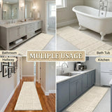 Checkered Cotton Washable Non-Slip Bath Rugs or Runner