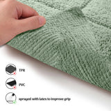 Checkered Cotton Washable Non-Slip Bath Rugs or Runner
