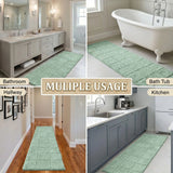 Checkered Cotton Washable Non-Slip Bath Rugs or Runner