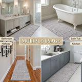 Checkered Cotton Washable Non-Slip Bath Rugs or Runner