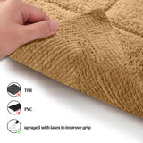 Checkered Cotton Washable Non-Slip Bath Rugs or Runner