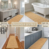 Checkered Cotton Washable Non-Slip Bath Rugs or Runner