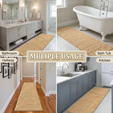 Checkered Cotton Washable Non-Slip Bath Rugs or Runner