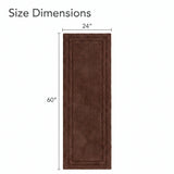 Solid Bordered Cotton Washable Non-Slip Bath Rugs or Runner