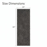 Solid Bordered Cotton Washable Non-Slip Bath Rugs or Runner