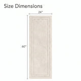 Solid Bordered Cotton Washable Non-Slip Bath Rugs or Runner