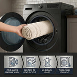 Solid Bordered Cotton Washable Non-Slip Bath Rugs or Runner