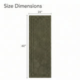 Solid Bordered Cotton Washable Non-Slip Bath Rugs or Runner