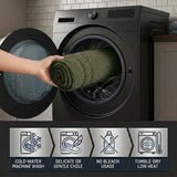 Solid Bordered Cotton Washable Non-Slip Bath Rugs or Runner