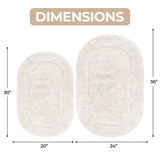 Superior Cotton Non Slip Oval 2 Piece Bath Rug Set