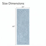 Solid Bordered Cotton Washable Non-Slip Bath Rugs or Runner
