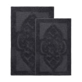 Myra Medallion Textured Jacquard Machine Washable Bath Rugs, Set of 2 - Bath Rugs by Superior Brand