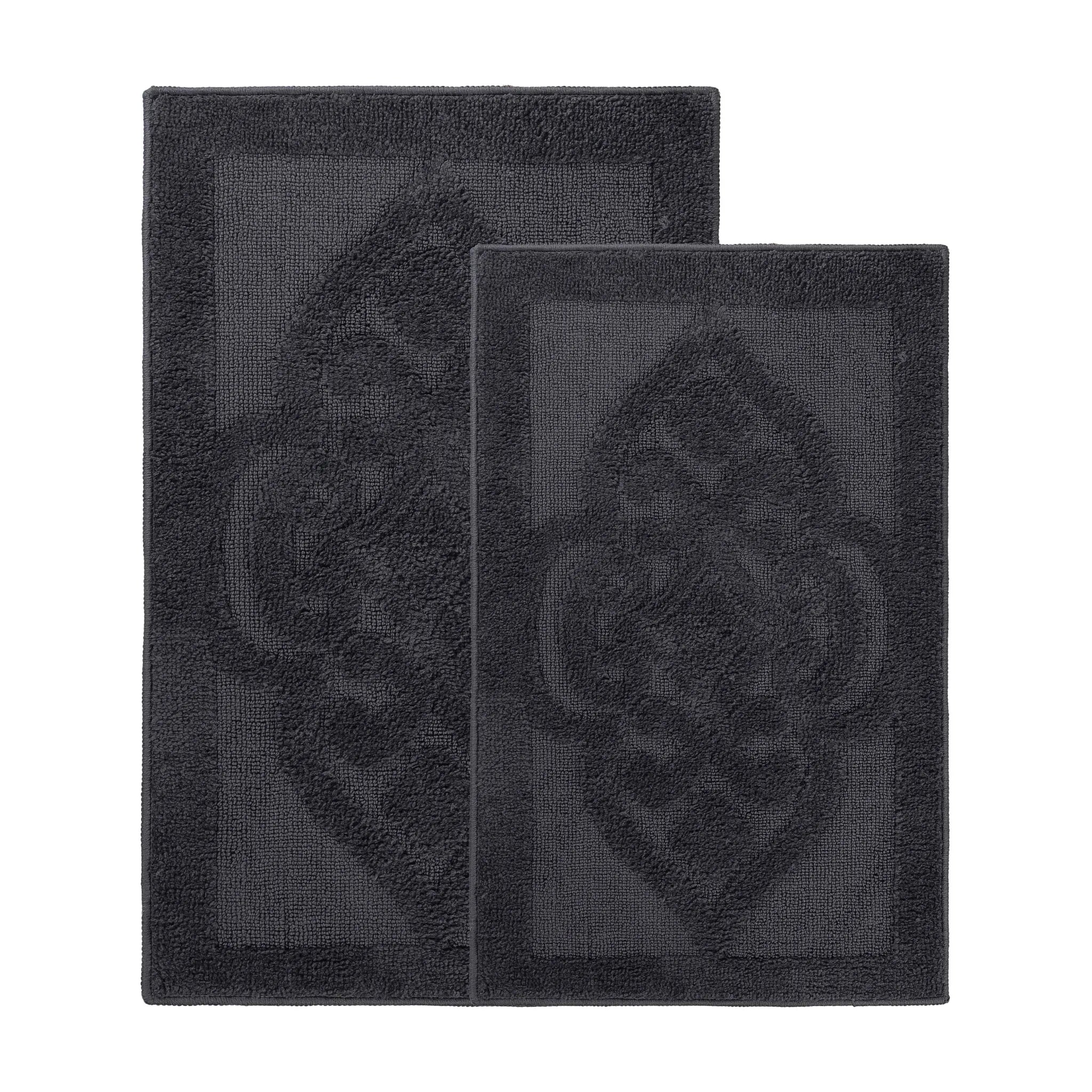 Myra Medallion Textured Jacquard Machine Washable Bath Rugs, Set of 2 - Bath Rugs by Superior Brand