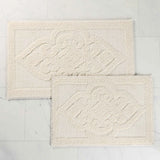 Myra Medallion Textured Jacquard Machine Washable Bath Rugs, Set of 2 - Bath Rugs by Superior Brand