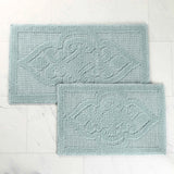Myra Medallion Textured Jacquard Machine Washable Bath Rugs, Set of 2 - Bath Rugs by Superior Brand