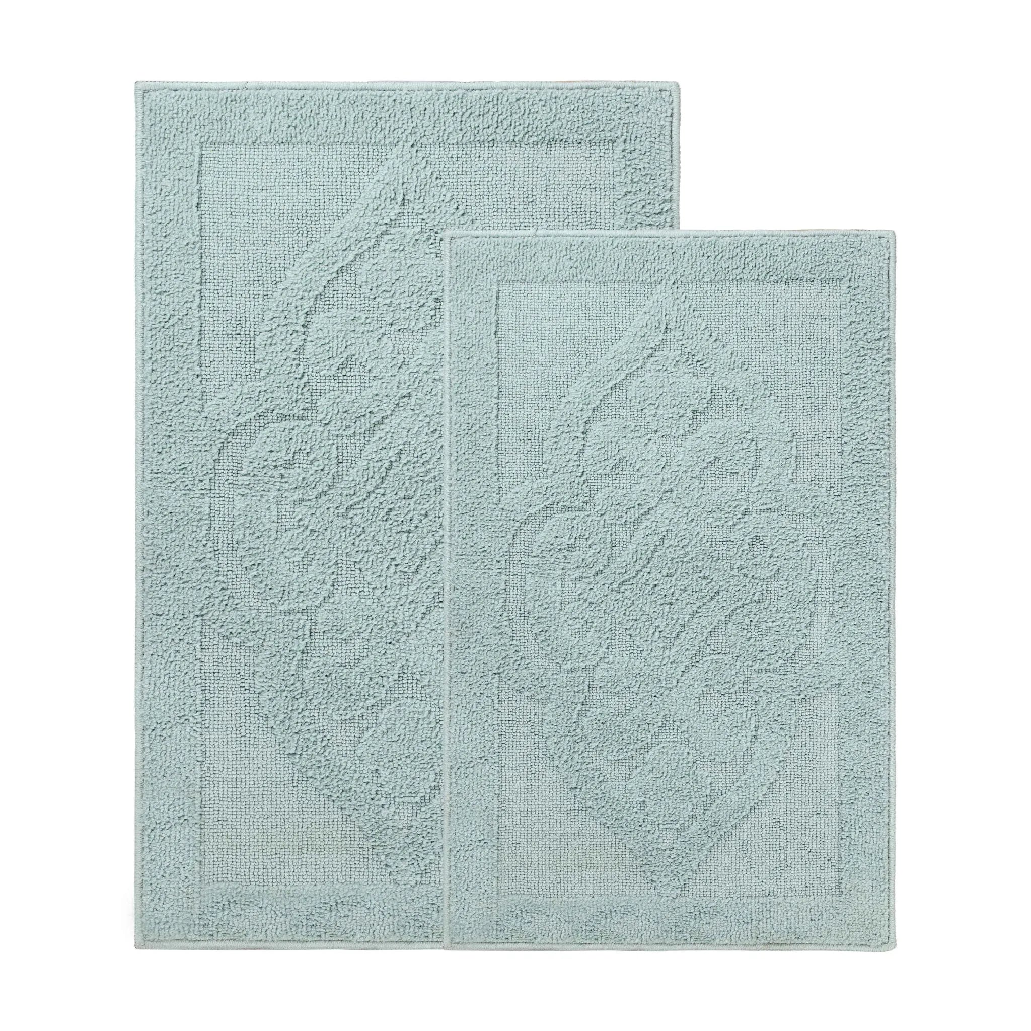 Myra Medallion Textured Jacquard Machine Washable Bath Rugs, Set of 2 - Bath Rugs by Superior Brand