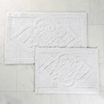Myra Medallion Textured Jacquard Machine Washable Bath Rugs, Set of 2 - Bath Rugs by Superior Brand