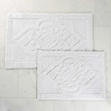 Myra Medallion Textured Jacquard Machine Washable Bath Rugs, Set of 2 - Bath Rugs by Superior Brand
