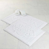 Myra Medallion Textured Jacquard Machine Washable Bath Rugs, Set of 2 - Bath Rugs by Superior Brand