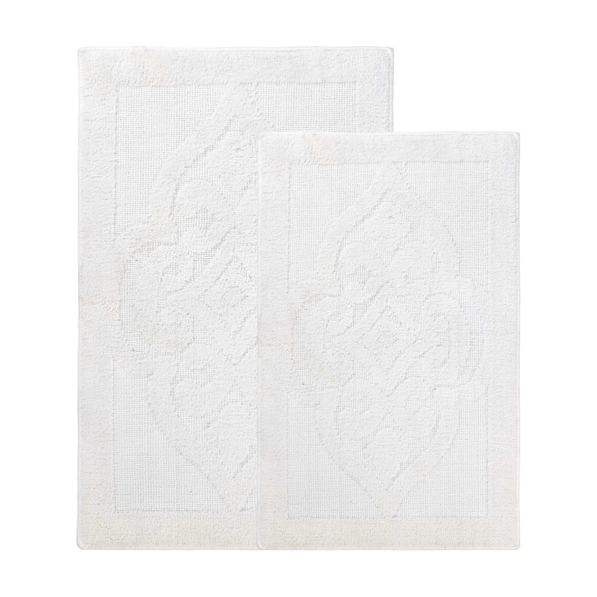 Myra Medallion Textured Jacquard Machine Washable Bath Rugs, Set of 2 - Bath Rugs by Superior Brand