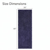 Solid Bordered Cotton Washable Non-Slip Bath Rugs or Runner
