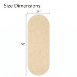 Oval Cotton Washable Non-Slip Bath Rugs or Runner