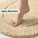 Oval Cotton Washable Non-Slip Bath Rugs or Runner