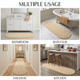 Oval Cotton Washable Non-Slip Bath Rugs or Runner