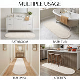 Oval Cotton Washable Non-Slip Bath Rugs or Runner