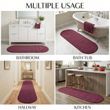 Oval Cotton Washable Non-Slip Bath Rugs or Runner