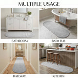 Oval Cotton Washable Non-Slip Bath Rugs or Runner