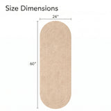 Oval Cotton Washable Non-Slip Bath Rugs or Runner