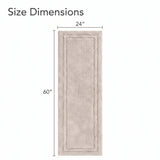 Solid Bordered Cotton Washable Non-Slip Bath Rugs or Runner