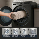 Solid Bordered Cotton Washable Non-Slip Bath Rugs or Runner