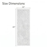 Solid Bordered Cotton Washable Non-Slip Bath Rugs or Runner