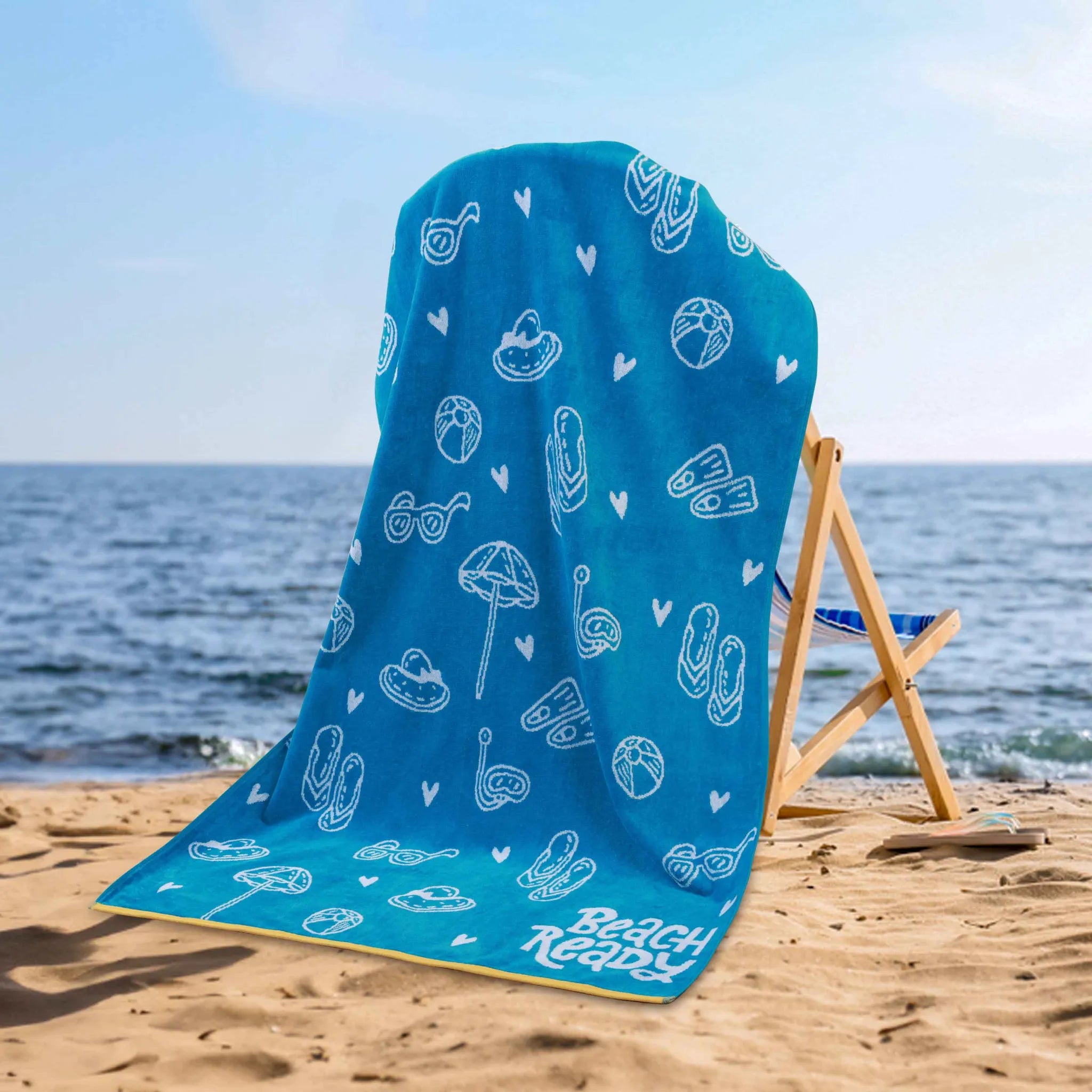 Bahama Cotton Fuzzy Velour Terry Large Oversized Beach Towel - Beach Towel by Superior Brand