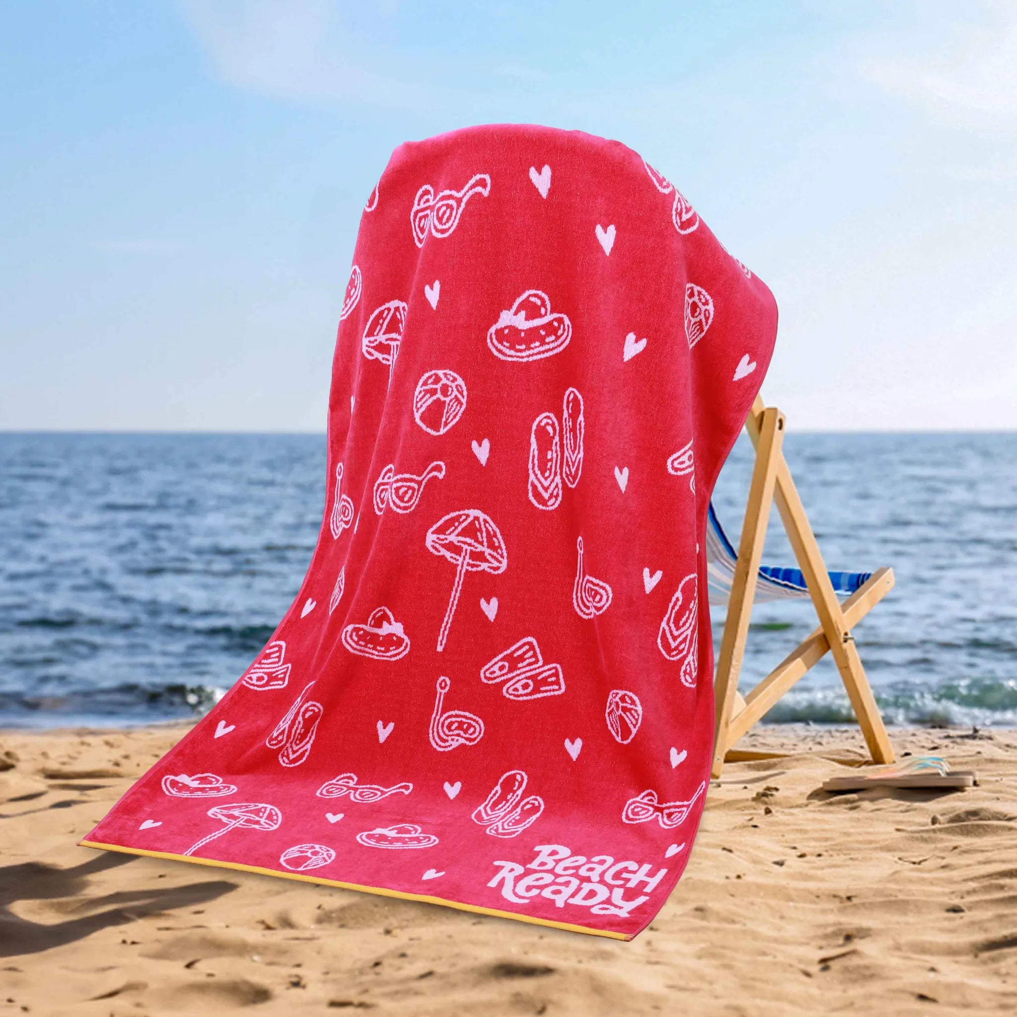 Bahama Cotton Fuzzy Velour Terry Large Oversized Beach Towel - Beach Towel by Superior Brand