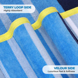 Mira Striped Cotton Velour Terry Large Oversized Beach Towel - Beach Towel by Superior Brand